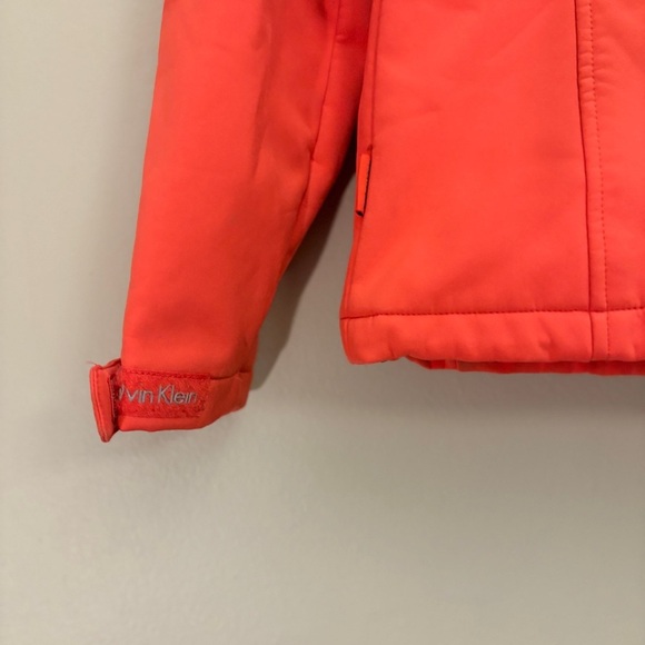 Calvin Klein Orange-Red Hooded Neoprene Fleece Lined Jacket - Picture 15 of 16
